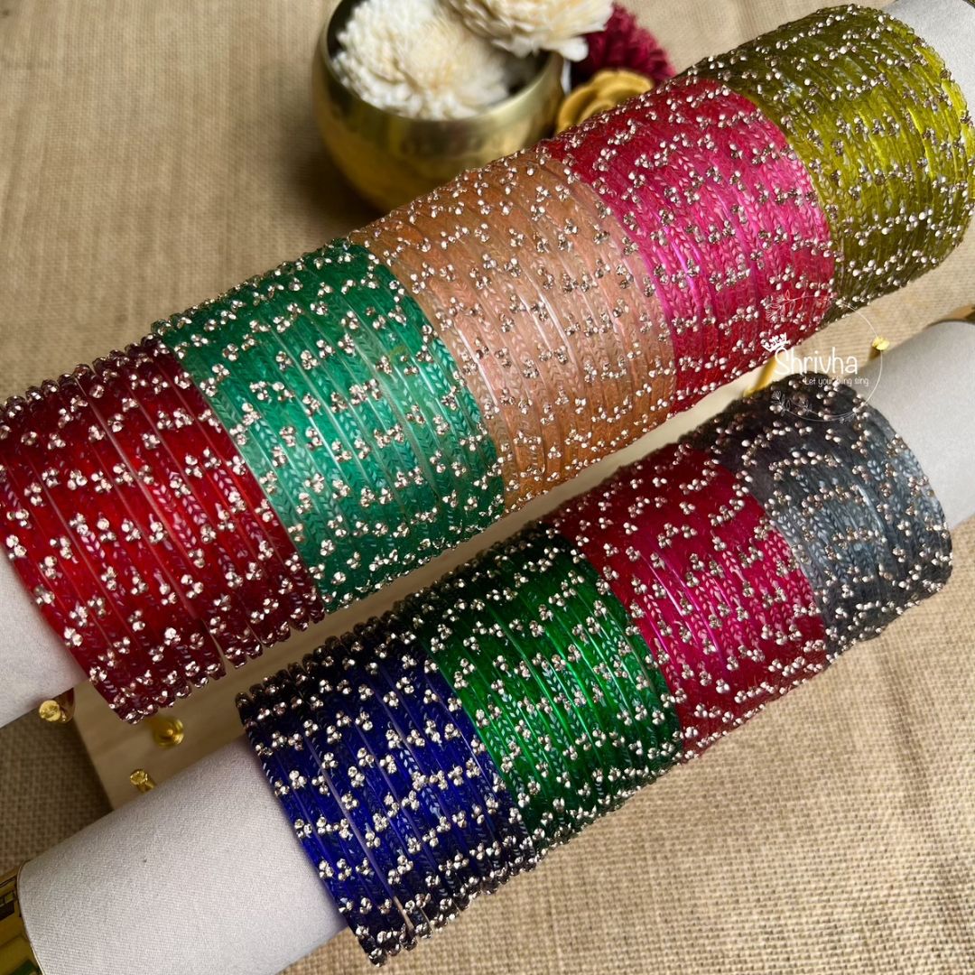 Multicolored Glass Bangle Set – Festive Radiance Collection