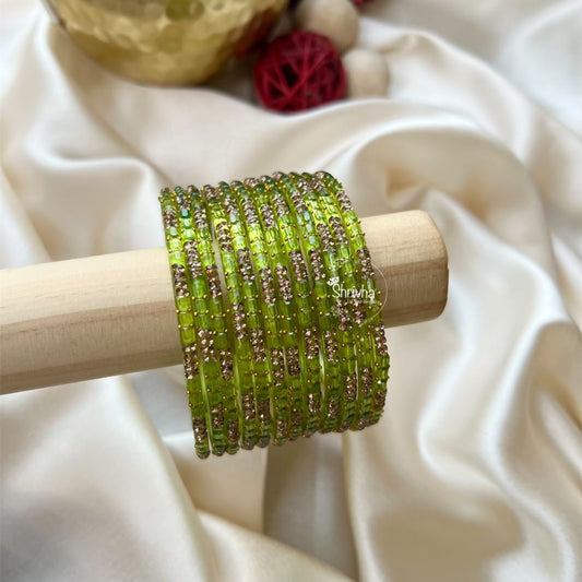 Twilight Reverie – Elegant Glass Bangles (12Pc)