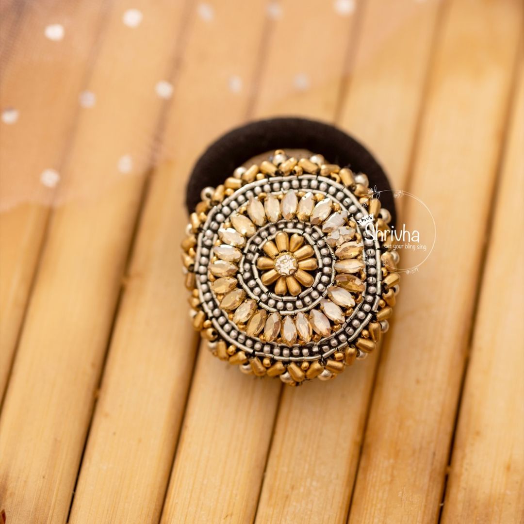 Handcrafted Embroidered Hair Band - Elegant Floral Design