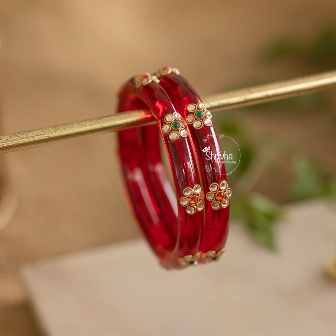 Aura Fusion - Elegant Handcrafted Glass Bangles (2 Pcs)