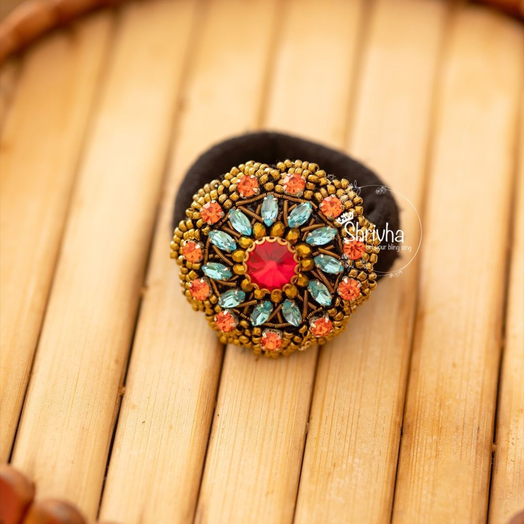 Floral Embroidered Hair Band - Soft and Stretchable Material