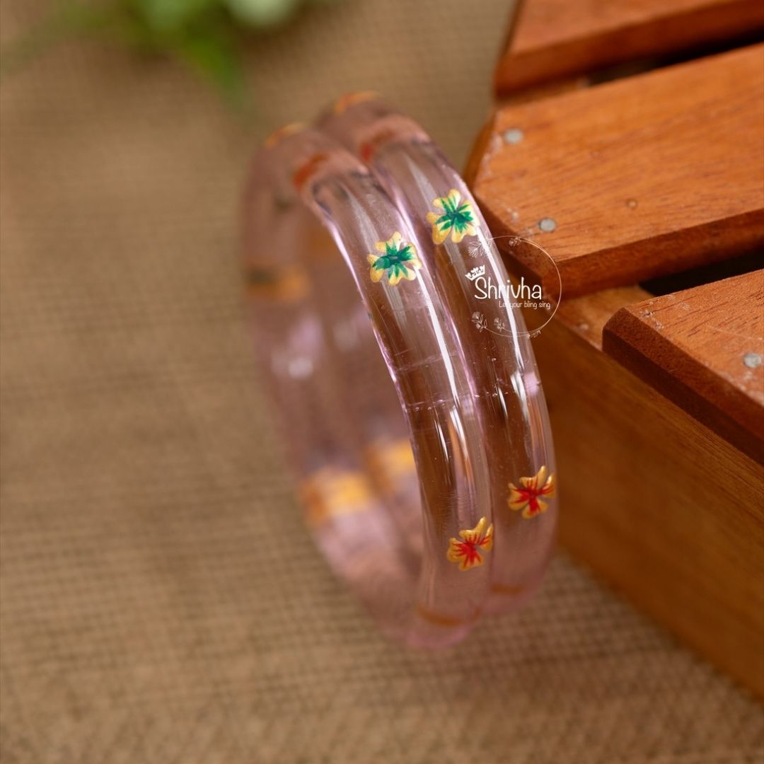 Luminous Layers – Glass Bangles for a Minimalist Look (2 Pcs)