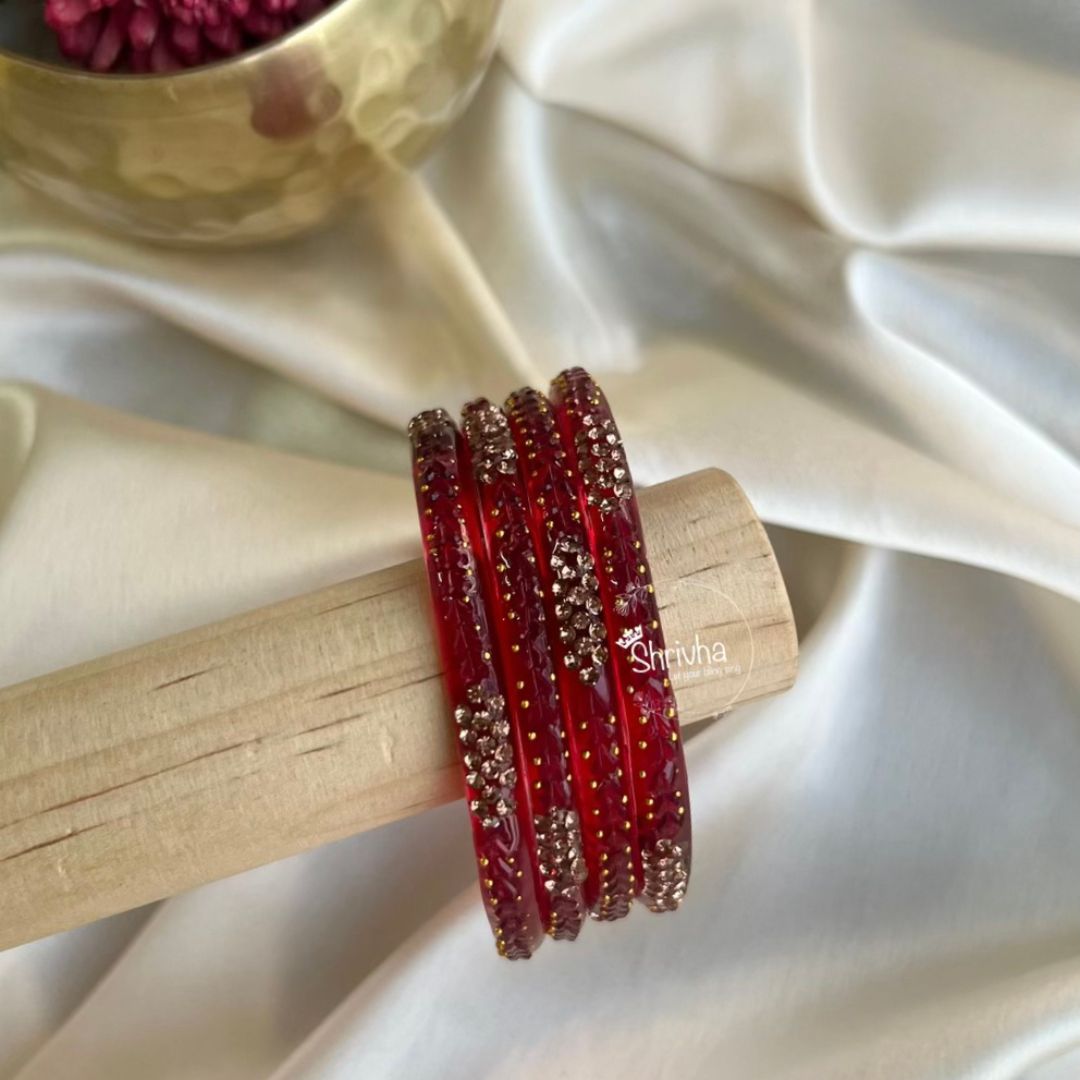 Northern Glow– Elegant Glass Bangles (2Pc)