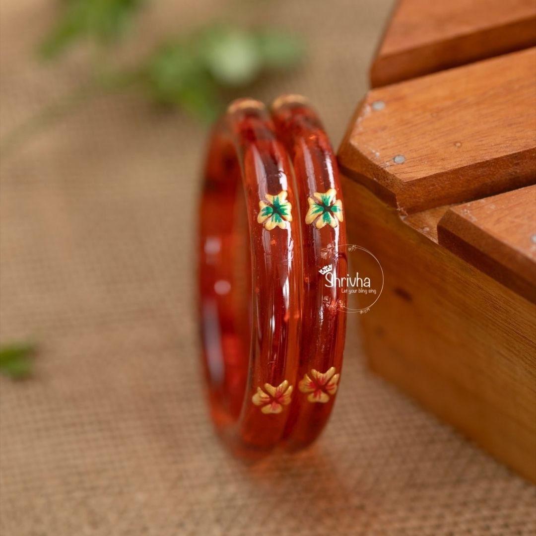 Luminous Layers – Glass Bangles for a Minimalist Look (2 Pcs)