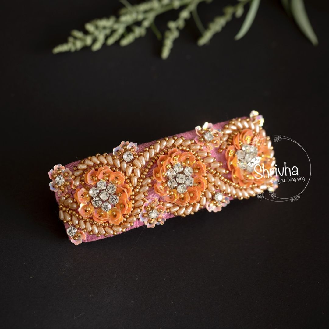 Coral Charm Floral Hair Clip