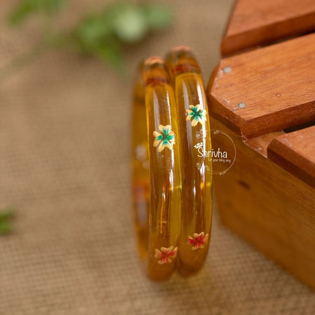 Luminous Layers – Glass Bangles for a Minimalist Look (2 Pcs)