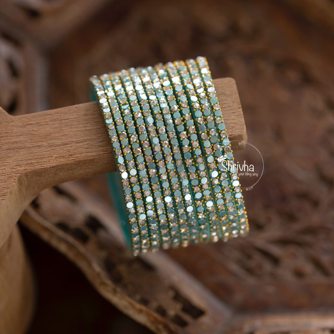 Chromatic Bliss – Multicolor Embellished Glass Bangles Set (12 Pcs)