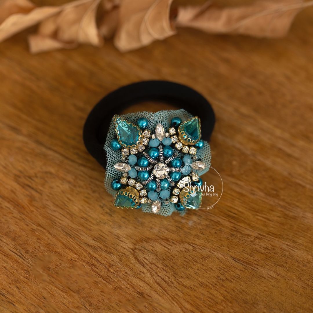 Hair Band: Ultramarine Blue Crystal Netted