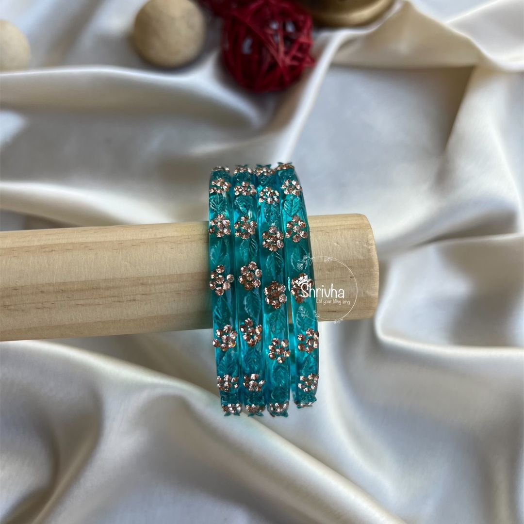 Spectrum Haven– Elegant Thick Glass Bangles (2 Pc)