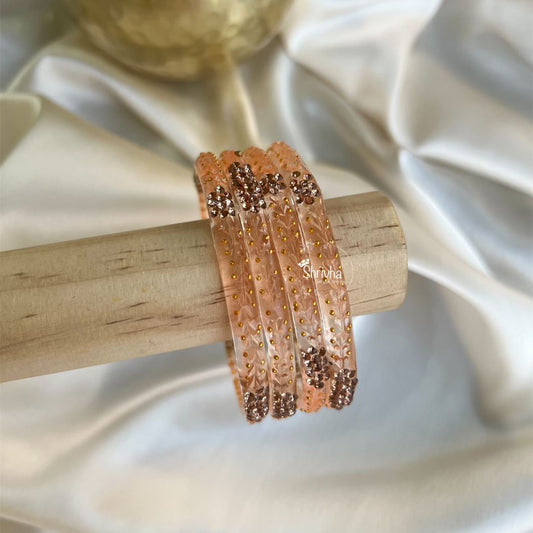 Northern Glow– Elegant Glass Bangles (2Pc)