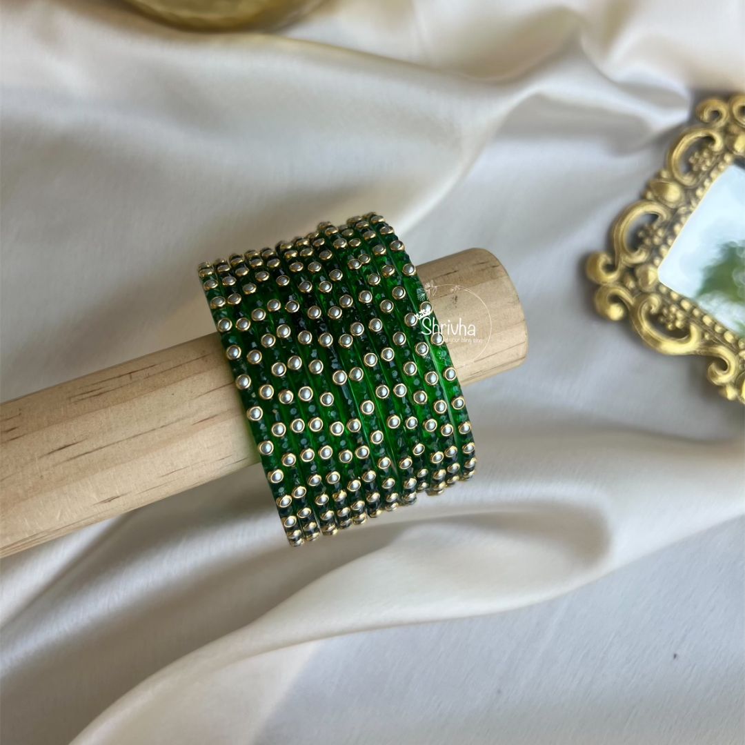 Aurora Essence – Elegant Glass Bangles (12Pc)