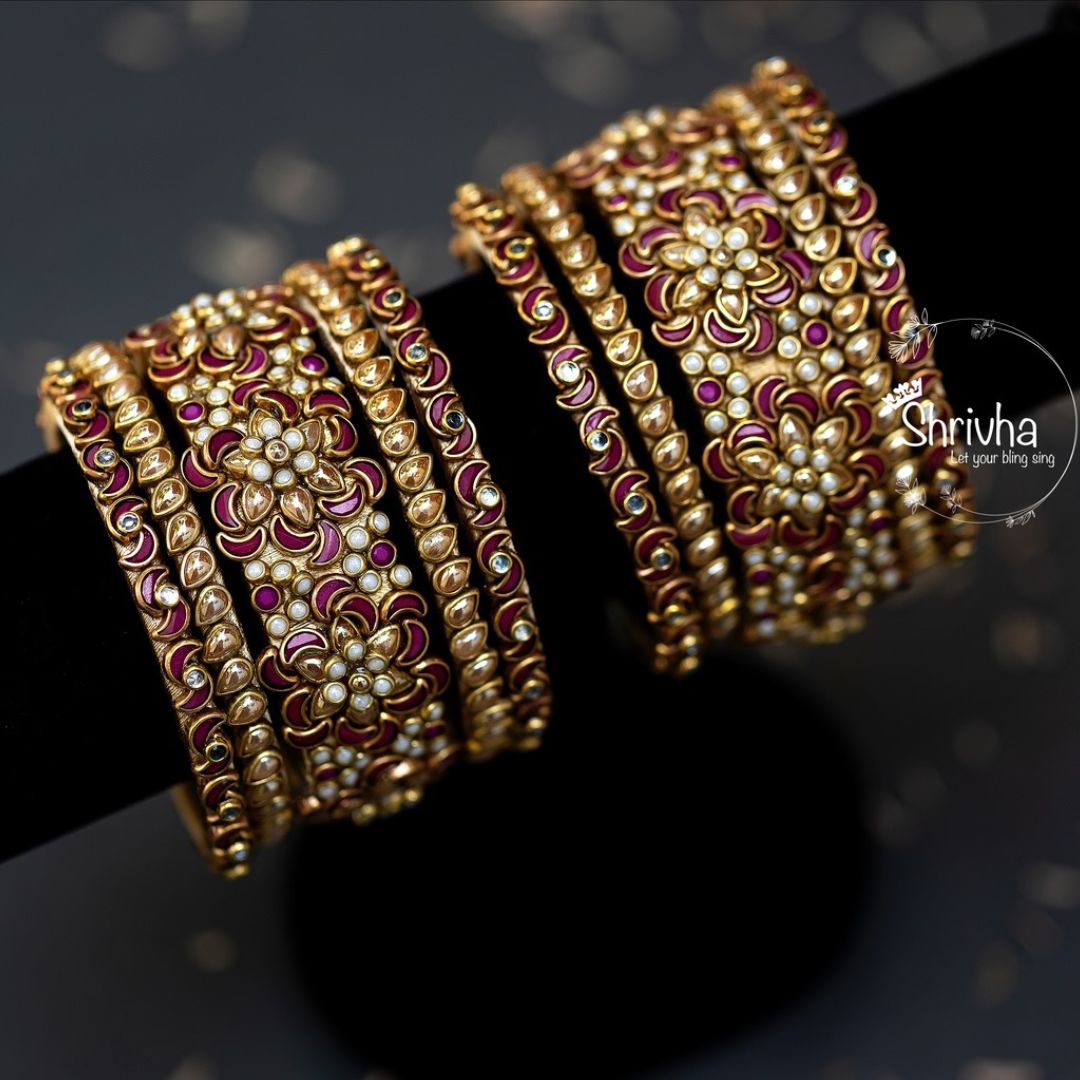 Classic Kundhan Bangle Set
