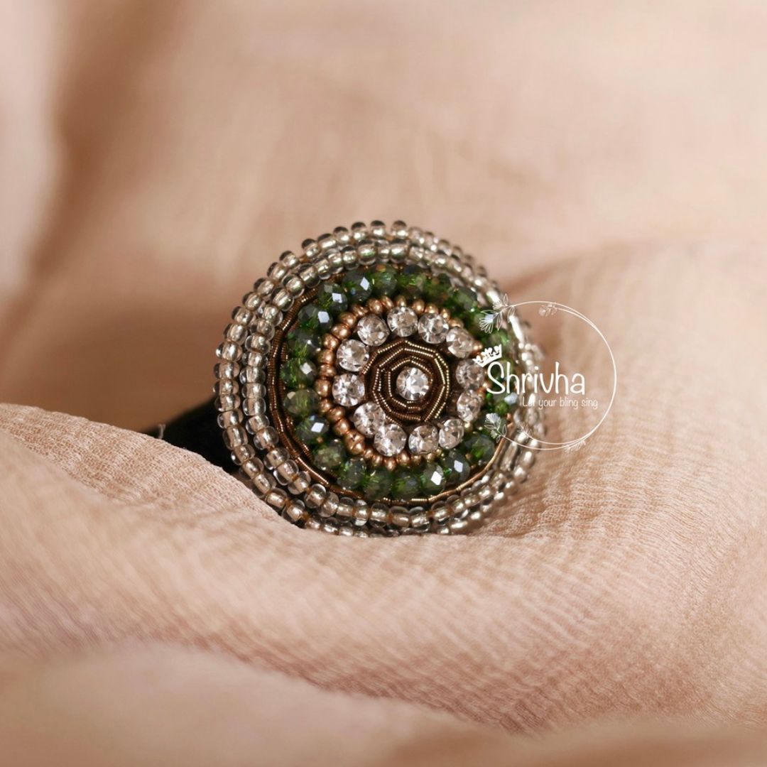 Emerald Grandeur – Bejeweled Scrunchie