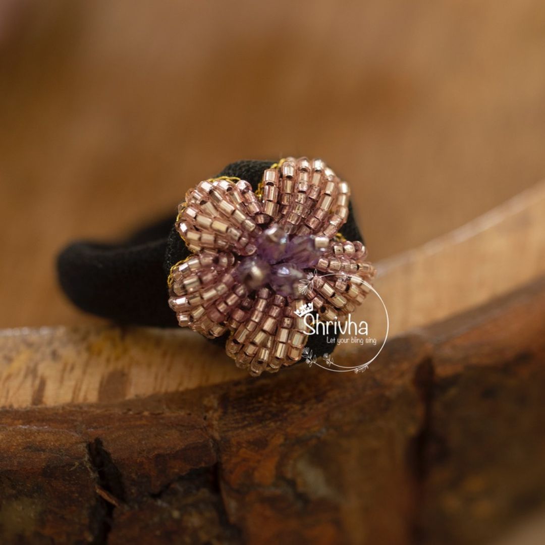 Mauve Blossom Beaded Hairband