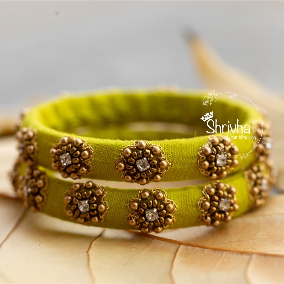 Lime Luxe – Raw Silk Bangle (1 pc)