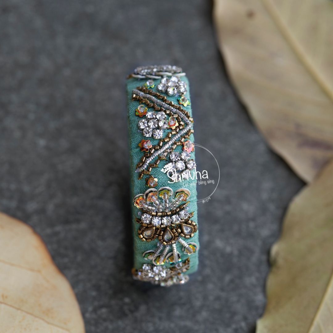 Emerald Enchantment – Raw Silk Bangle (1 pc)