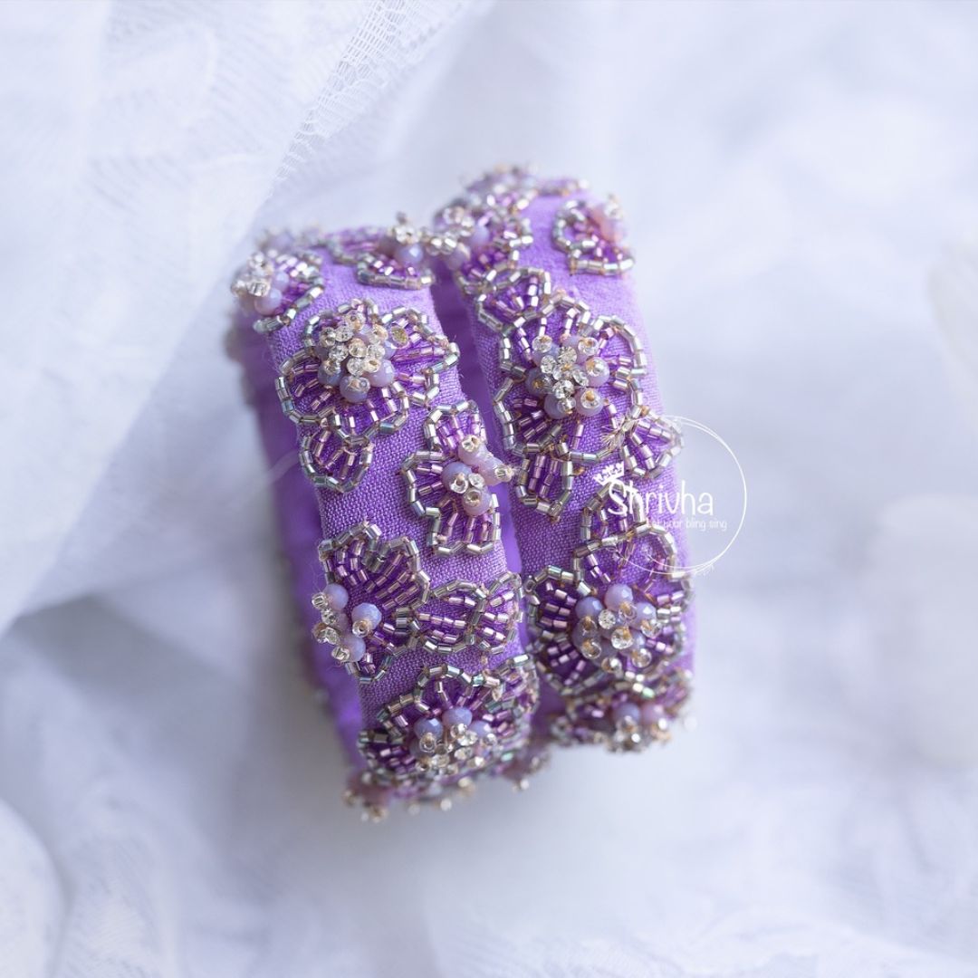 Lavender Luxury – Raw Silk Bangle (1 pc)