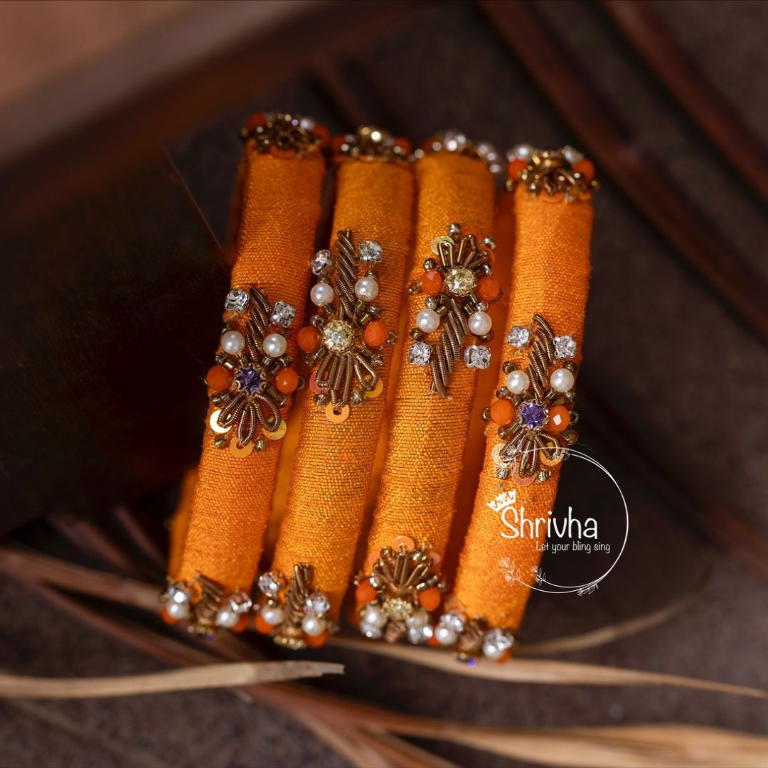 Autumn Spice – Handcrafted Silk Bangle (1 pc)