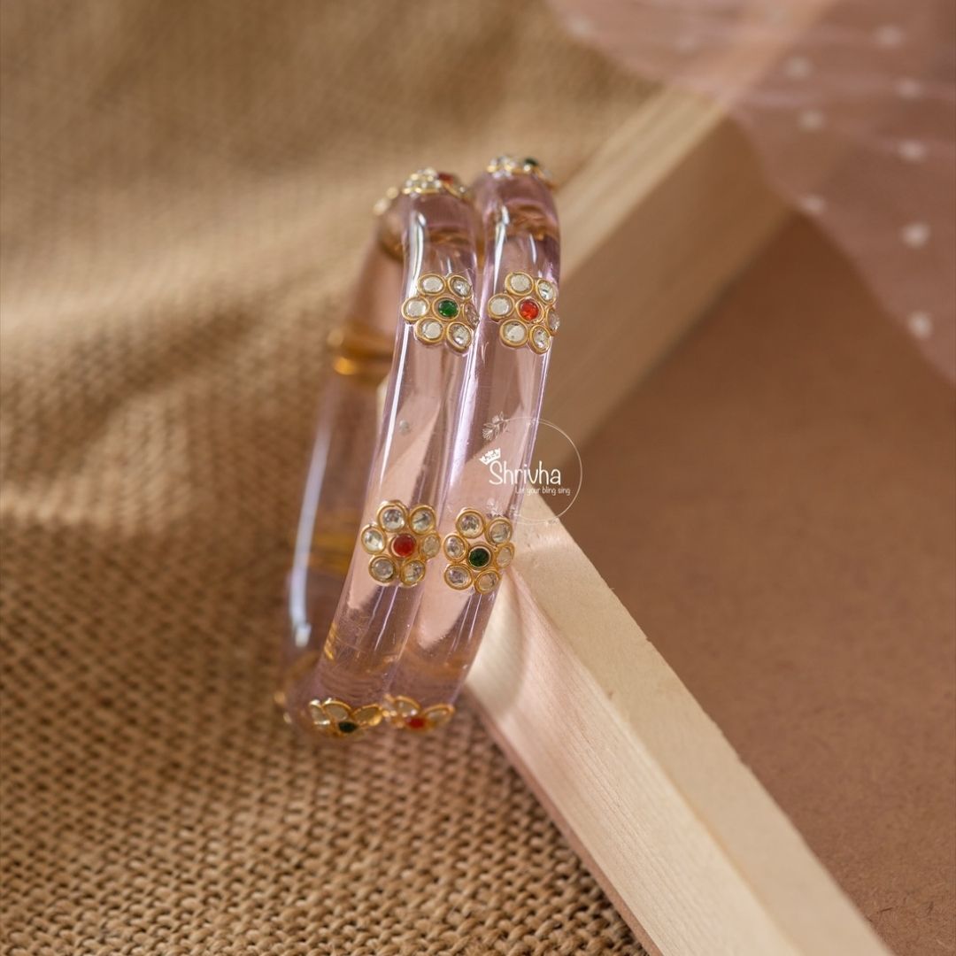 Aura Fusion - Elegant Handcrafted Glass Bangles (2 Pcs)