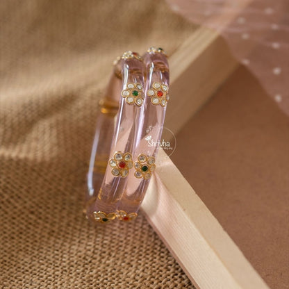 Aura Fusion - Elegant Handcrafted Glass Bangles (2 Pcs)