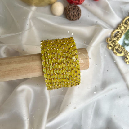 Ethereal Bloom – Elegant Leaf Glass Bangles (12Pc)