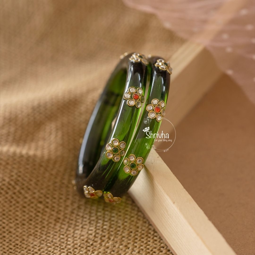 Aura Fusion - Elegant Handcrafted Glass Bangles (2 Pcs)