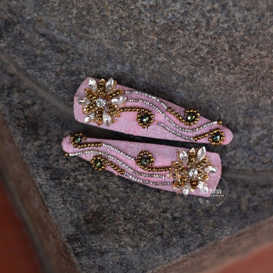 Blush Starlet Beaded Hair Clip