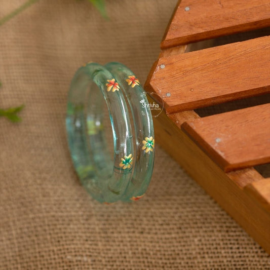 Luminous Layers –  Glass Bangles for a Minimalist Look (2 Pcs)