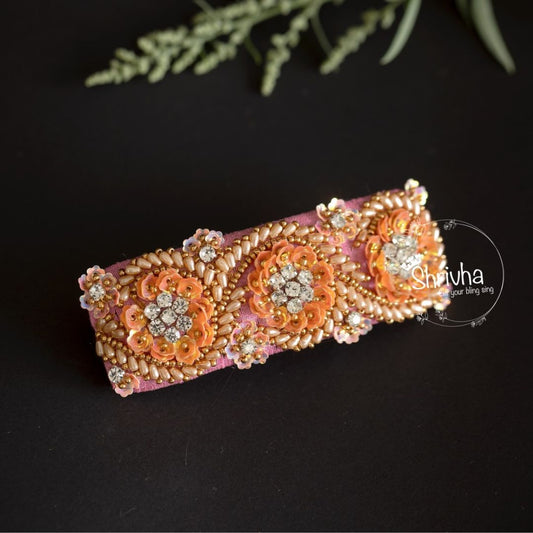 Coral Charm Floral Hair Clip