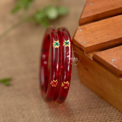 Luminous Layers –  Glass Bangles for a Minimalist Look (2 Pcs)