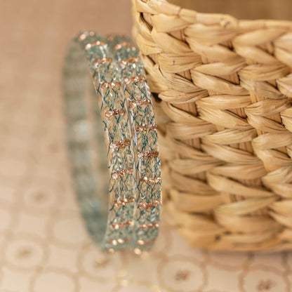 Prism Perfection – Patterned Glass Bangles (2 Pcs)