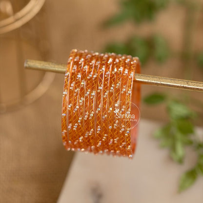 Spectrum of Brilliance – Glass Bangles with Subtle Glitter Set