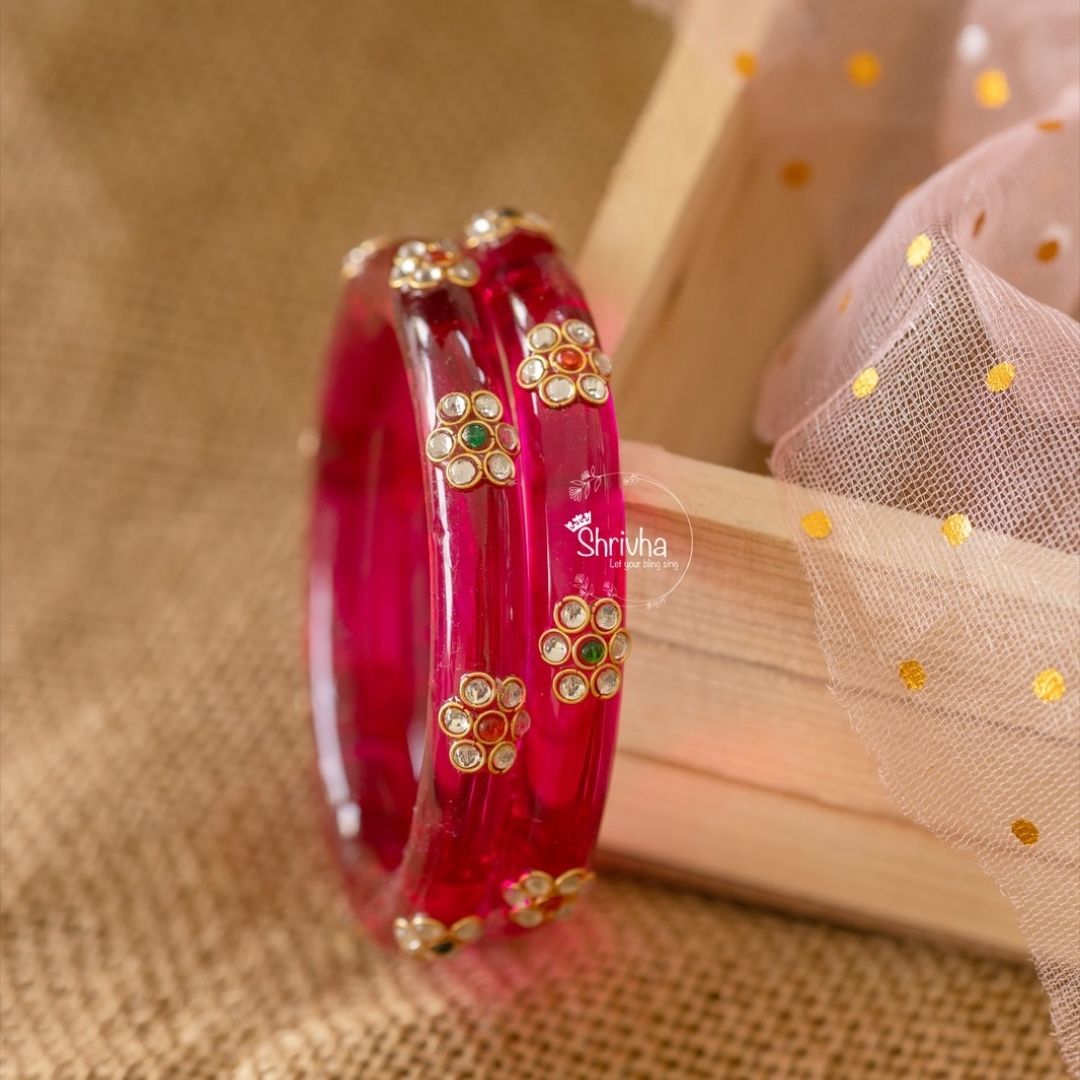 Aura Fusion - Elegant Handcrafted Glass Bangles (2 Pcs)