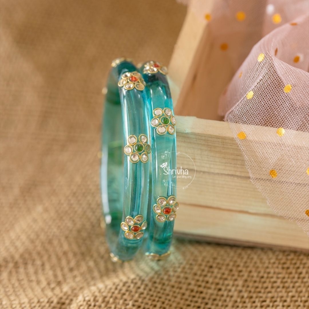 Aura Fusion - Elegant Handcrafted Glass Bangles (2 Pcs)