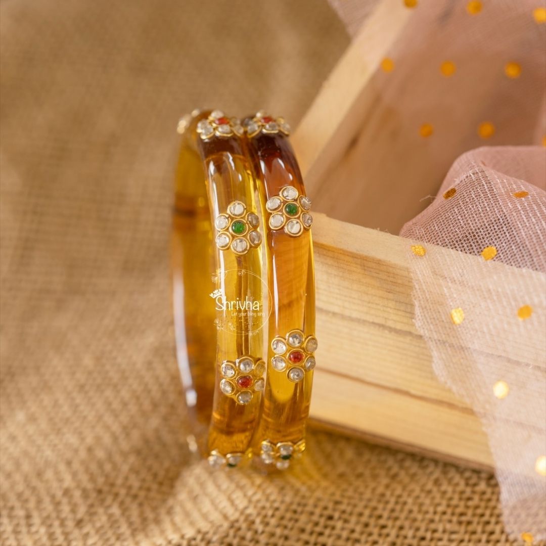Aura Fusion - Elegant Handcrafted Glass Bangles (2 Pcs)