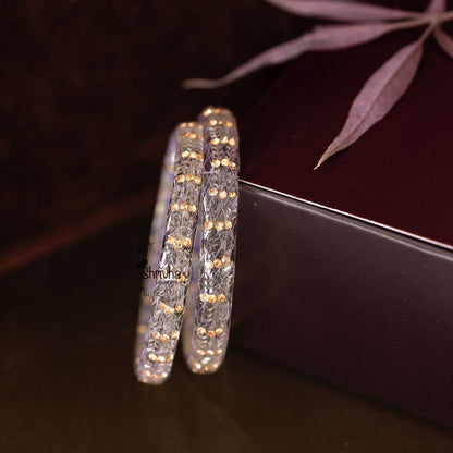 Prism Perfection – Patterned Glass Bangles (2 Pcs)