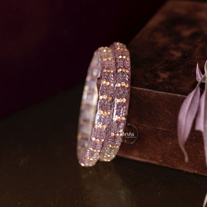 Prism Perfection – Patterned Glass Bangles (2 Pcs)