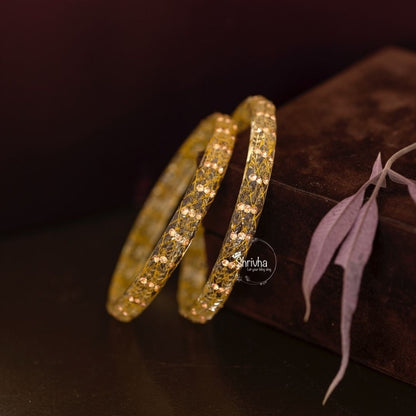 Prism Perfection – Patterned Glass Bangles (2 Pcs)