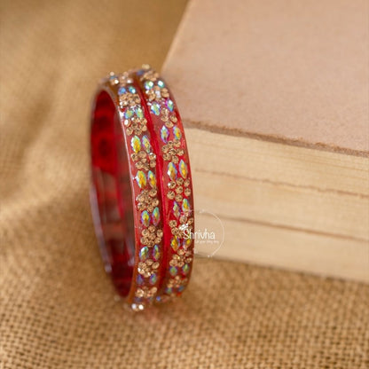 Vibrant Horizons – Vibrant Glass Bangles (2 Pcs)