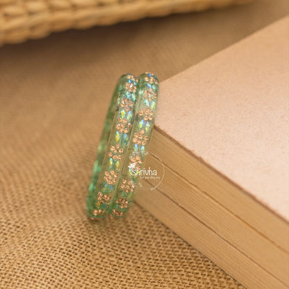 Vibrant Horizons – Vibrant Glass Bangles (2 Pcs)