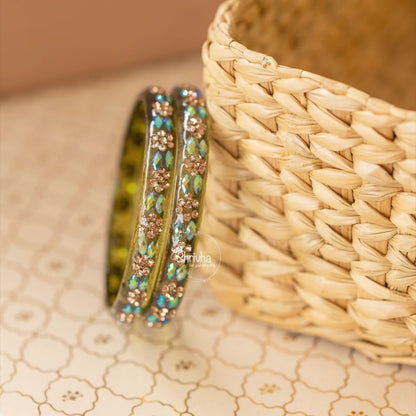 Vibrant Horizons – Vibrant Glass Bangles (2 Pcs)