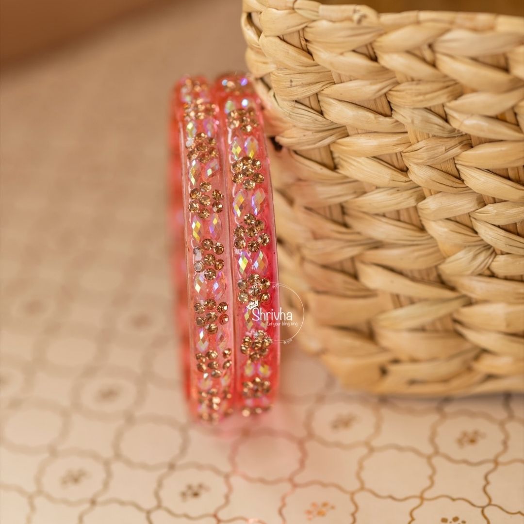 Vibrant Horizons – Vibrant Glass Bangles (2 Pcs)