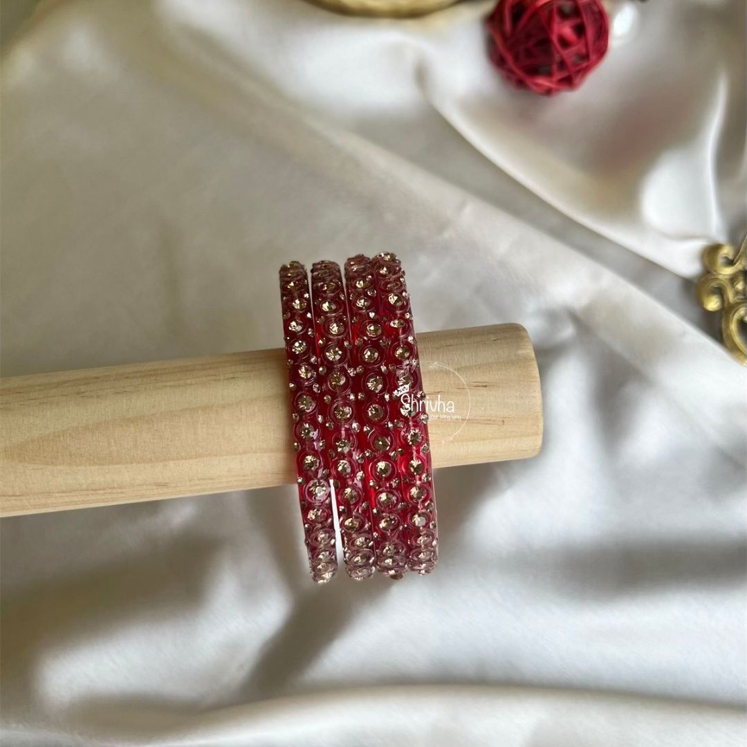 Twilight Reverie – Elegant Glass Bangles (4Pc)