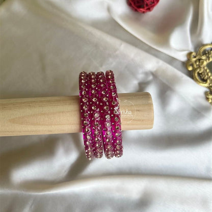 Twilight Reverie – Elegant Glass Bangles (4Pc)