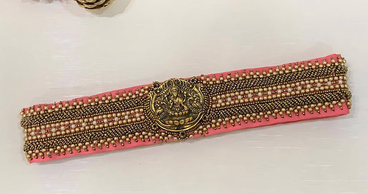 Blush Pink – Traditional Kundan Bridal Hip Belt