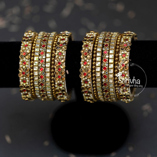 Opulent Treasure Kundan Bangle Set