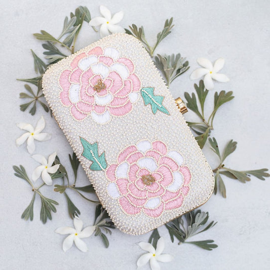 Petal Perfection – Beaded Floral Clutch