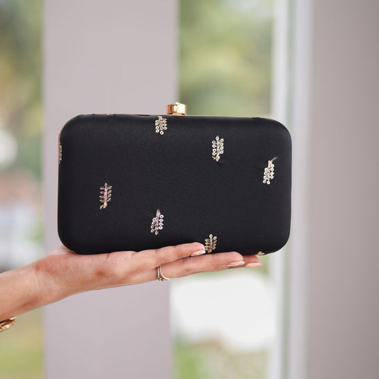 Classic Black – Embellished Clutch Purse