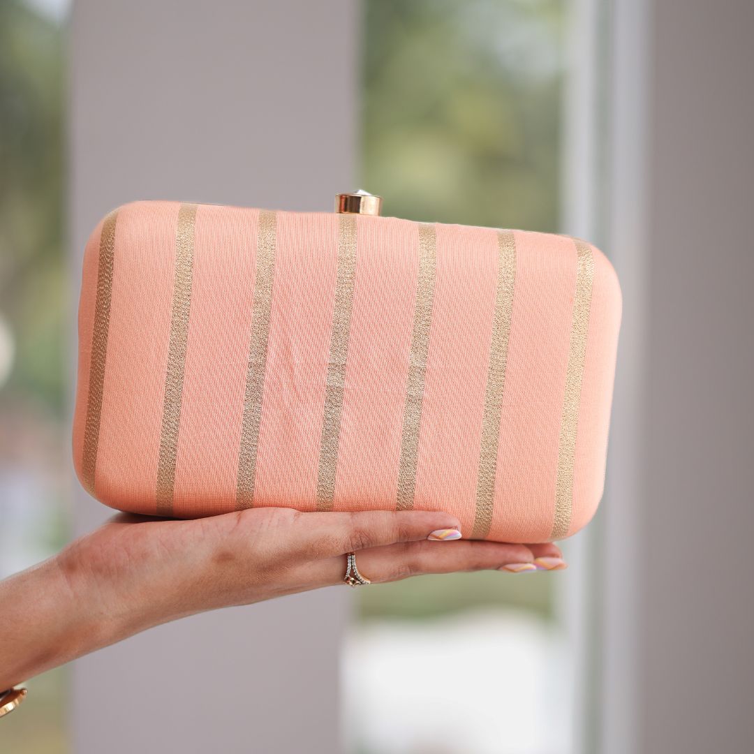 Peach Stripe – Elegant Clutch Purse