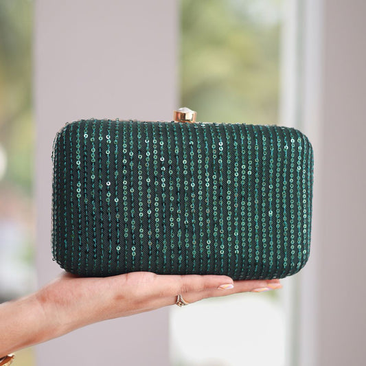 Emerald Sequin – Beaded Clutch Purse